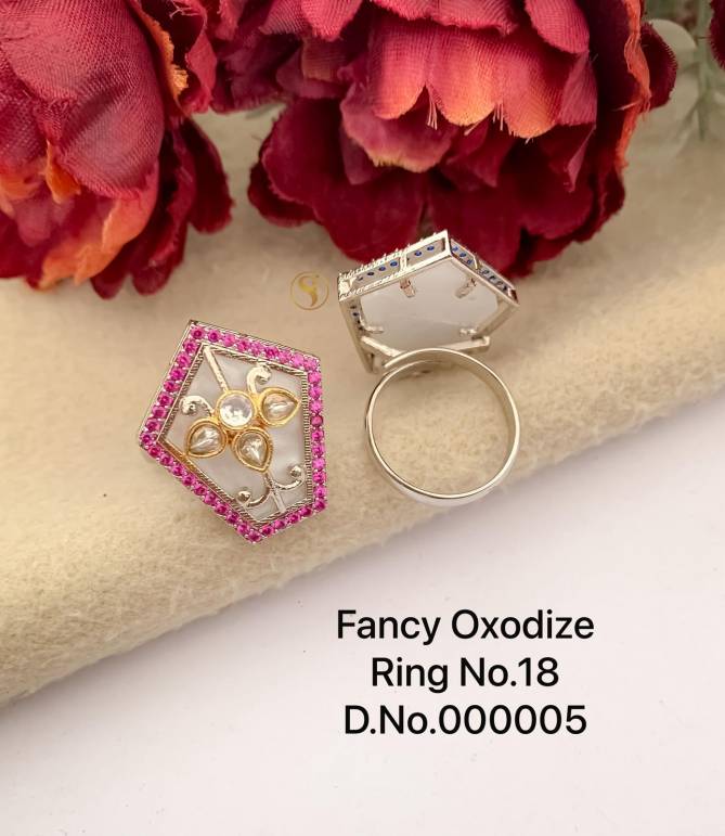 4 Fancy Designer Oxidized Ring Wholesale Price In Surat
